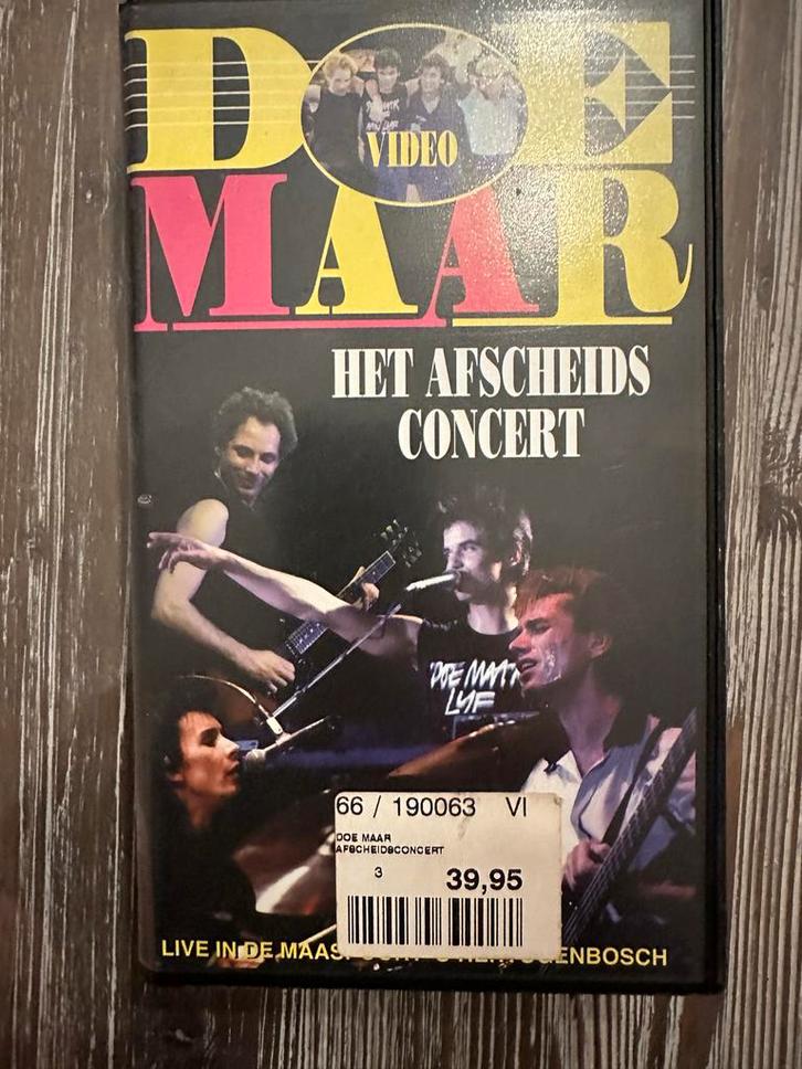 Doe Maar - Het Afscheidsconcert VHS, Cd's en Dvd's, VHS | Film, Gebruikt, Nederlandstalig, Alle leeftijden, Ophalen of Verzenden