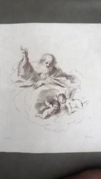 Guercino naar Francesco Bartolozzi God de Vader twee engelen, Ophalen of Verzenden