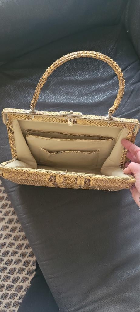 2 mooie handtassen, slangenleer en krokodillenleer, Ophalen of Verzenden, Zo goed als nieuw, Handtas