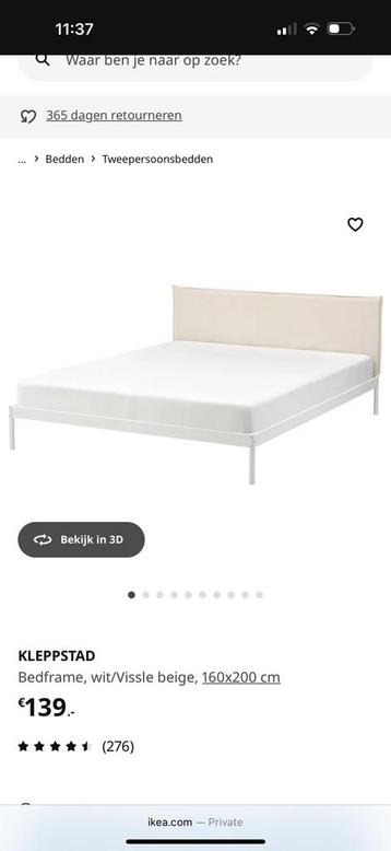 Ikea Kleppstad bed 160x200 (eventueel met topper en matras) beschikbaar voor biedingen