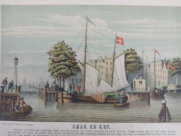 Smak en Kof Schepen ca. 1880 Litho  beschikbaar voor biedingen