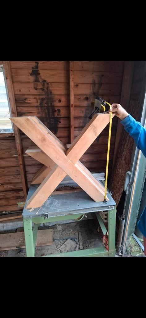 Houten Tafelpoten - Set van 2, Doe-het-zelf en Verbouw, Hout en Planken, Gebruikt, Balk, Overige houtsoorten, Minder dan 200 cm