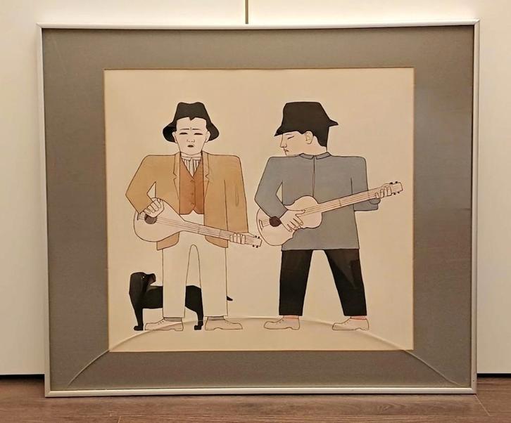 Bart van der Leck - de muzikanten - the musicians, Antiek en Kunst, Kunst | Schilderijen | Modern, Ophalen