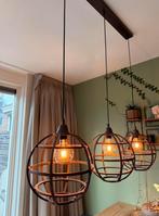 Moderne, koperkleurige hanglamp voor boven eettafel, Gebruikt, Ophalen of Verzenden, Industrieel, Metaal