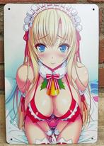 Sexy Pin Up Anime Girl Maid ecchi Mancave Metalen Bord, Nieuw, Verzenden