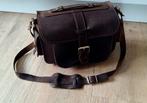 Leren schoudertas camera tas bruin, Ophalen of Verzenden, Zo goed als nieuw, Overige merken