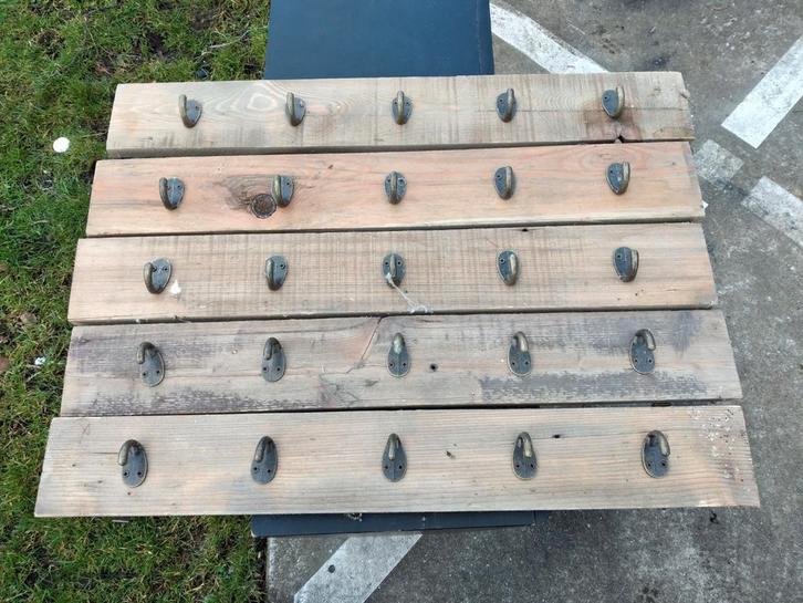 Brocante Houten Kapstokken - Set van 5, Doe-het-zelf en Verbouw, Tegels, Gebruikt, Overige typen, Overige materialen, 40 tot 60 cm