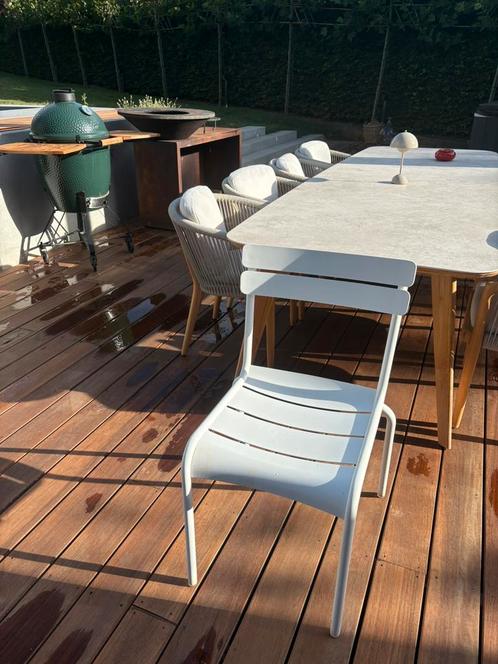 Fermob Luxembourg Cotton White tuinstoelen (6 stuks), Tuin en Terras, Tuinstoelen, Gebruikt, Aluminium, Stapelbaar, Ophalen
