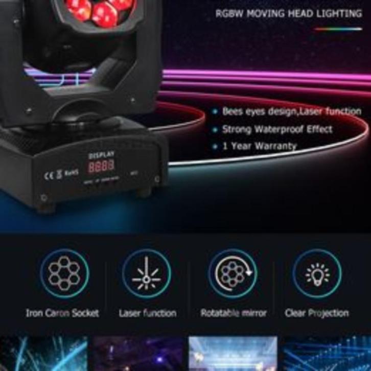 Nieuwe First Class 6 x 25W RGBW 6 Eye Led Moving Head Met Gr, Muziek en Instrumenten, Licht en Laser, Nieuw, Licht, Geluidgestuurd