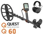 Quest Q60 waterdichte metaaldetector met hoofdtelefoon, Hobby en Vrije tijd, Metaaldetectors, Overige merken, Meer dan 30 cm, Nieuw