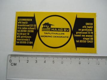 sticker oud Leeuwarden Sneek friesland HAAG bv retro tapijt beschikbaar voor biedingen