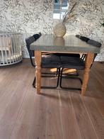 Betonnen tafel met eiken poten, Huis en Inrichting, Tafels | Eettafels, Ophalen, Gebruikt, Eikenhout, 50 tot 100 cm