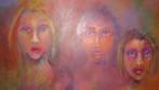 Drie vrouwen. Expressionistich acryl, Ophalen