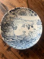 Vintage Delfts blauwe mini bordjes 11cm doorsnede, Ophalen of Verzenden