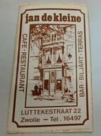 Sticker Jan de Kleine café-restaurant-biljart Zwolle, Ophalen of Verzenden, Nieuw, Bedrijf of Vereniging
