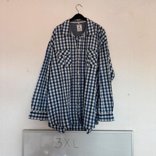3XL Lerros Overhemd Blauw-grijs Geruit Lange Mouwen, Kleding | Heren, Overhemden, Gedragen, Overige halswijdtes, Blauw, Ophalen of Verzenden