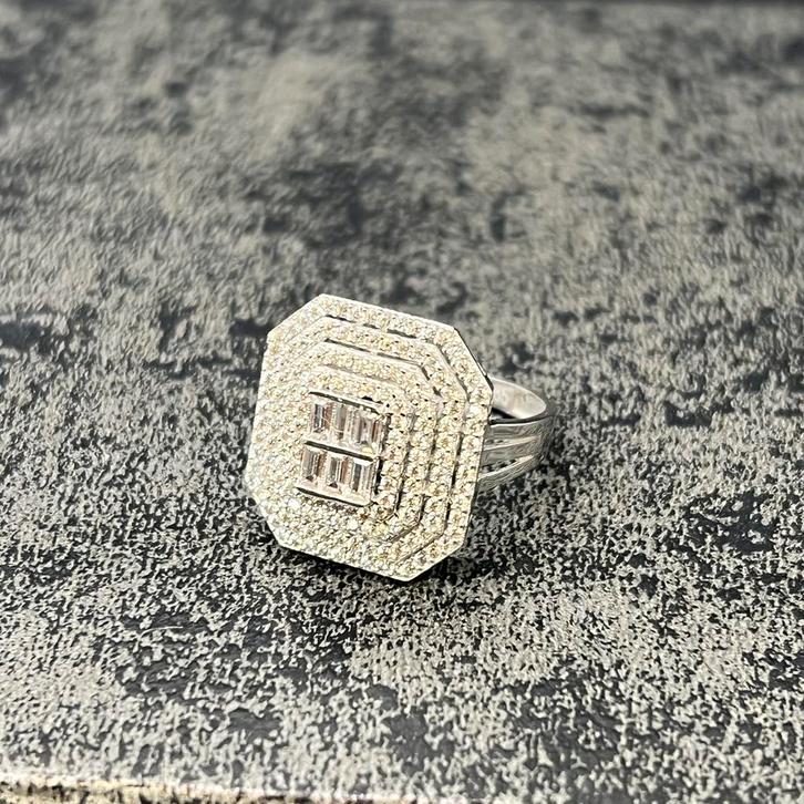 14 karaats witgouden ring prachtig model, Sieraden, Tassen en Uiterlijk, Ringen, Zo goed als nieuw, Heer, 20 of groter, Goud, Ophalen of Verzenden