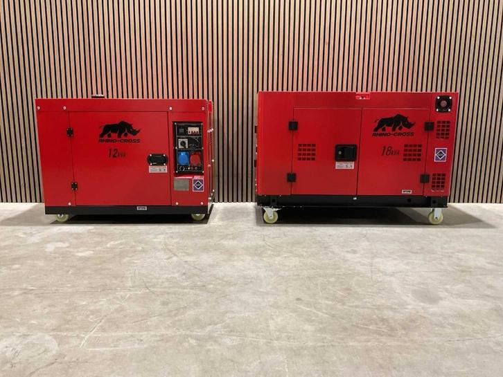 Rhino-cross Stroomgenerator twee modellen‼️, Doe-het-zelf en Verbouw, Aggregaten, Nieuw, Dieselolie, 10 tot 30 kVA, Elektrisch startend
