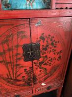 Antiek Chinees kabinet - rood lakwerk, Antiek en Kunst, Antiek | Meubels | Kasten, Ophalen