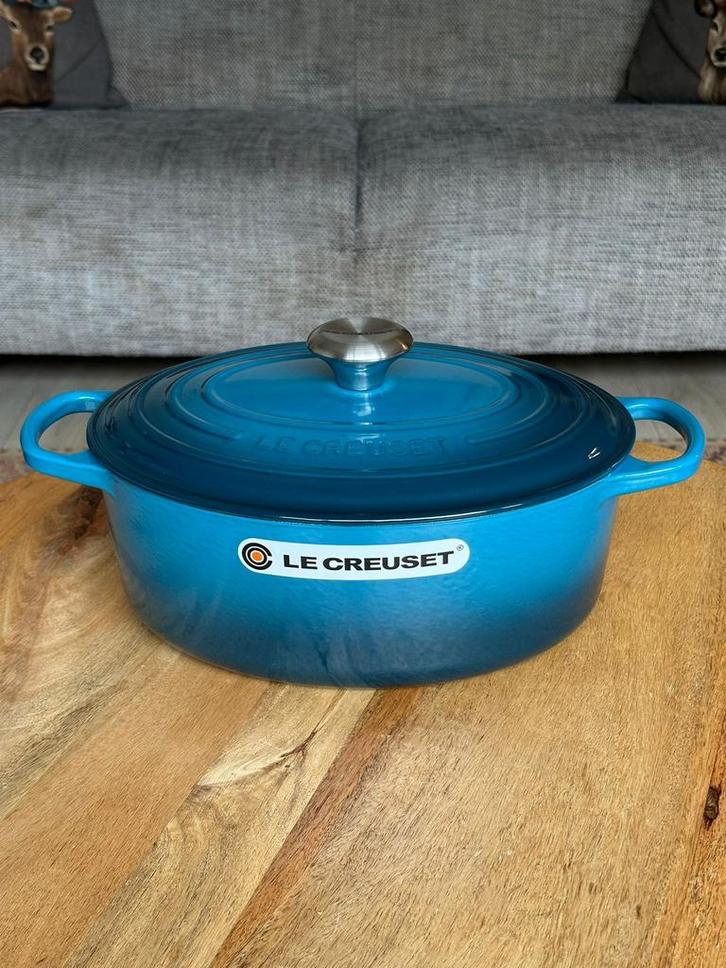 Le Creuset Gietijzeren Ovale Braadpan 29 cm – Deep Teal, Huis en Inrichting, Keuken | Potten en Pannen, Nieuw, Koekenpan of Braadpan