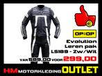 Leren motorpak Evo LS189 Berik style Zw-Wit - Maat MEN 48, Info@huybersmotoren.nl, HM - Sale, NL, Ophalen