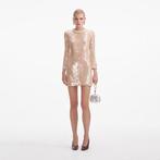 Self portrait sequin dress nieuw wp 500.00, Kleding | Dames, Jurken, Maat 38/40 (M), Beige, Nieuw, Ophalen of Verzenden