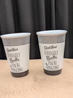 Dutch Rose mokken bekers zwart wit met vogeltje!, Huis en Inrichting, Keuken | Servies, Ophalen of Verzenden, Zo goed als nieuw