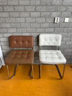 Design buisframe stoelen, Huis en Inrichting, Stoelen, Ophalen, Gebruikt, Twee, Bruin