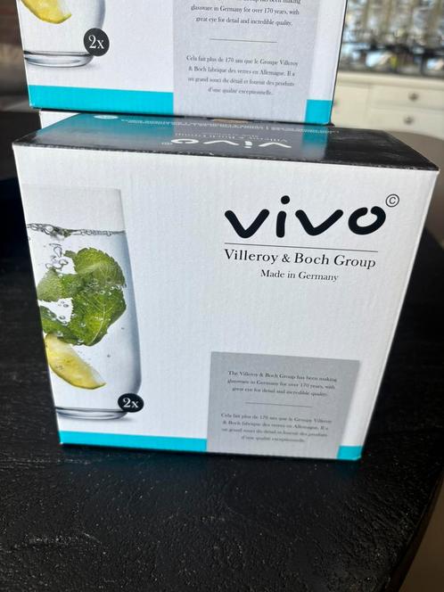 14 Vivo Longdrink Glazen Kristal, Huis en Inrichting, Keuken | Servies, Nieuw, Glas of Glazen, Overige stijlen, Glas, Ophalen of Verzenden