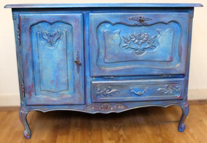 Een Queen Ann kast “Zeemeermin”, blauw paars roze goud, Huis en Inrichting, Kasten | Kledingkasten, Zo goed als nieuw, 150 tot 200 cm