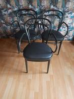 3 Thonet Stoelen echt leer ( 1980 ), Huis en Inrichting, Ophalen, Drie, Zwart, Thonet