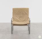 Buisframe stoel chroom en leer jaren 70, Ophalen, Gebruikt, Metaal, Mid-century modern