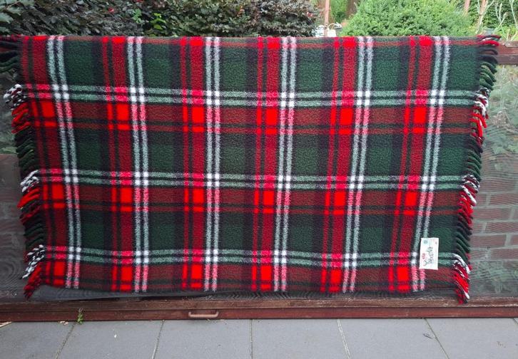 AaBe warme vintage dralon deken plaid met franjes, Huis en Inrichting, Woonaccessoires | Plaids en Woondekens, Gebruikt, Ophalen of Verzenden