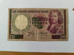 20 gulden biljet, 1955, Postzegels en Munten, Verzenden, 25 gulden, Los biljet