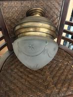 Vintage plafondlamp met glas, Huis en Inrichting, Lampen | Plafondlampen, Ophalen of Verzenden, Zo goed als nieuw