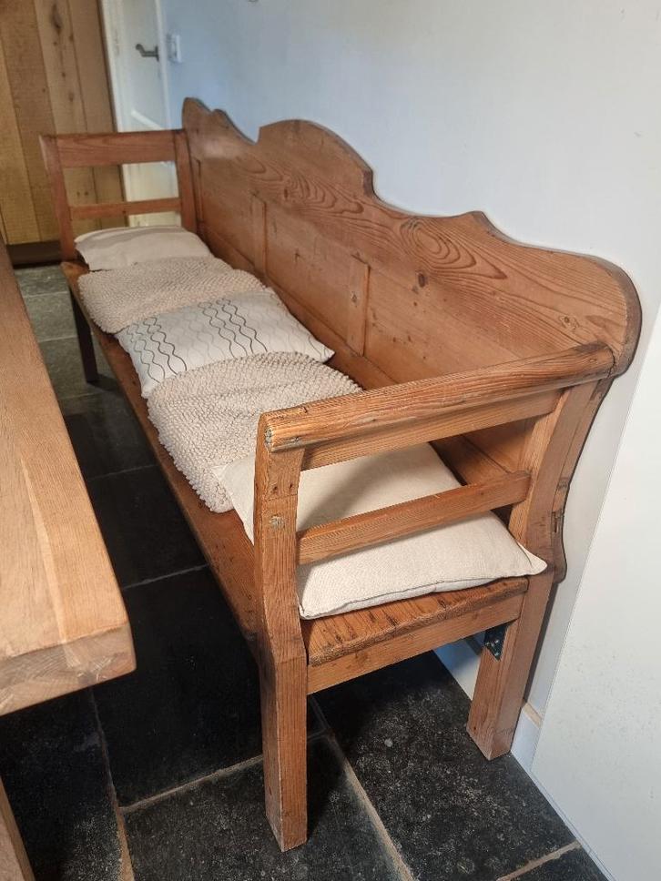 Prachtige antieke grenen bank 2m stevig SALE landelijk, Antiek en Kunst, Curiosa en Brocante, Verzenden