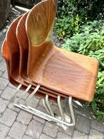 Industriële Galvanitas 'thur-op-seat' stoelen S23 Pagholz, Huis en Inrichting, Stoelen, Ophalen, Gebruikt, Bruin, Metaal