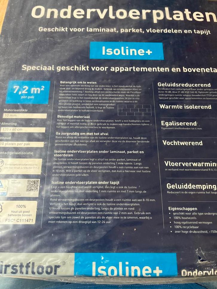 Nieuwe Isoline+ Ondervloerplaten, Doe-het-zelf en Verbouw, Plinten en Afwerking, Nieuw, Overige typen, Overige materialen, 100 tot 150 cm