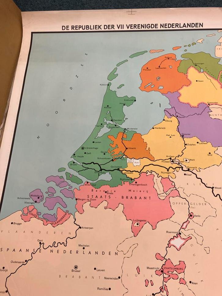 Schoolplaat Republiek der Verenigde Nederlanden, Antiek en Kunst, Antiek | Schoolplaten, Geschiedenis, Ophalen of Verzenden