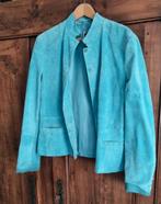 Blauwe Leren jas maat 40/ 42, Ophalen of Verzenden, Gedragen, Maat 42/44 (L), Blauw