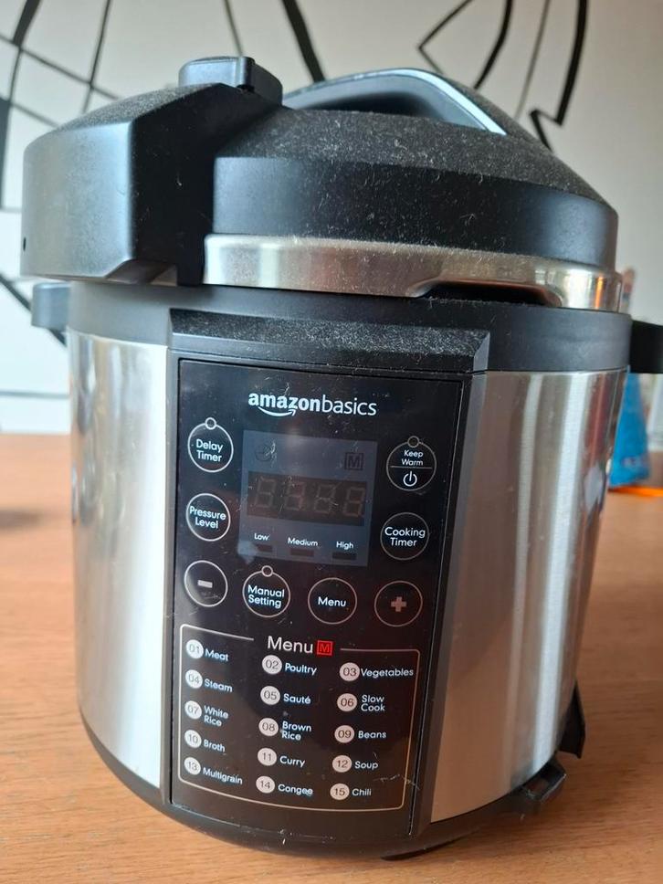 AmazonBasics Snelkookpan - 5.5L, Witgoed en Apparatuur, Slowcookers, Gebruikt, Timer, Ophalen