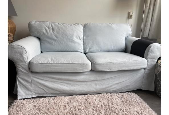 IKEA EKTORP HOES 3 persoonsbank lichtblauw, Huis en Inrichting, Banken | Bankstellen, Gebruikt, Rechte bank, Driepersoons, 200 tot 250 cm