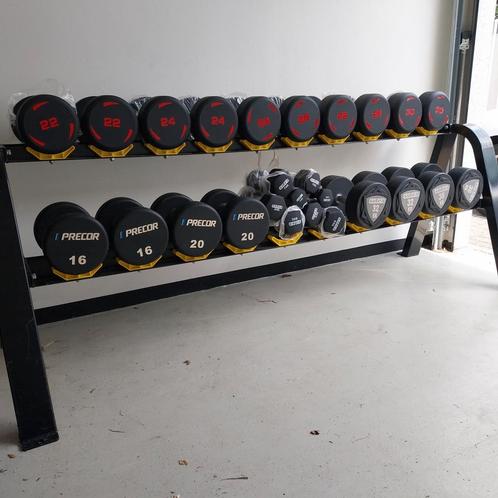 Nieuw Urethane Dumbells Set  5 kilo tot 36 kilo+ Dumbellrek, Sport en Fitness, Fitnessmaterialen, Zo goed als nieuw, Dumbbell