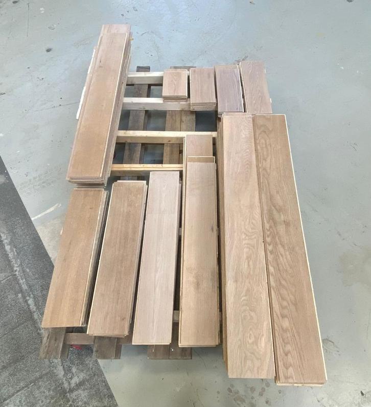 Eiken klikvloer restpartij – 15,35m2 plank – mooie kwaliteit, Doe-het-zelf en Verbouw, Vloerdelen en Plavuizen, Hout, 150 cm of meer