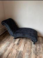 Zwarte sofa, chaise longue, Huis en Inrichting, Banken | Sofa's en Chaises Longues, Ophalen, Zo goed als nieuw, Eenpersoons, Minder dan 150 cm