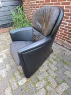 Leolux excalibur,  zwart leren fauteuil, Huis en Inrichting, Fauteuils, Ophalen, Gebruikt, 75 tot 100 cm, Leer