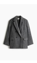 Nieuw grijze blazer van wolenmix van H&M maat 34, Kleding | Dames, Jasjes, Kostuums en Pakken, H&M, Ophalen of Verzenden, Zo goed als nieuw