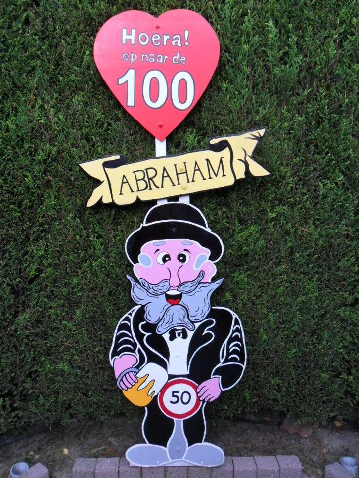 50 Abraham feestbord huren kan buiten in regen en wind staan, Hobby en Vrije tijd, Feestartikelen | Verhuur, Nieuw, Abraham of Sarah