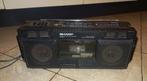 Sharp vintage dubbele cassette stereo radio, Ophalen of Verzenden, Zo goed als nieuw