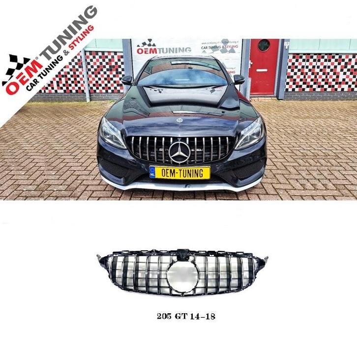 GT GRILLE W205 | C-Klasse | M-Benz |2014-2018| Chrome Camera, Auto diversen, Tuning en Styling, Ophalen of Verzenden